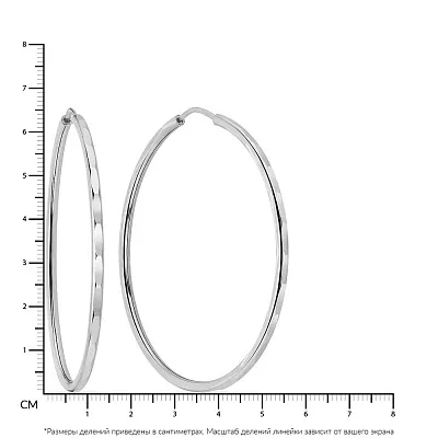Сережки-кільця з білого золота (арт. 100033/65б)