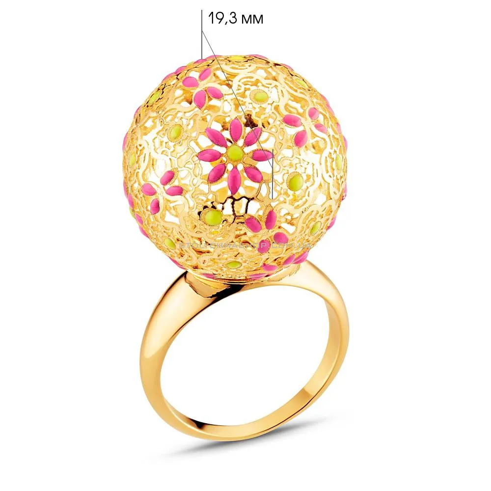 Золотое кольцо Francelli с эмалью  (арт. 154254же) - 3 - цена
