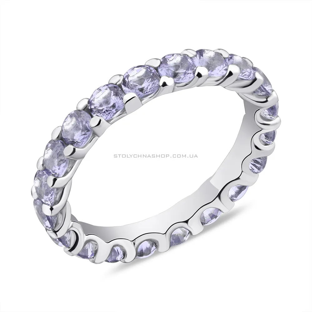 Серебряное кольцо с фиолетовыми альпинитами (арт. 7501/6000аф)