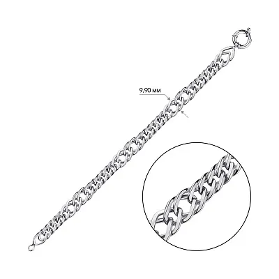 Срібний ланцюговий браслет плетіння Ромб (арт. 7509/3203)
