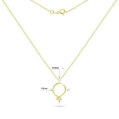 Кольє «Заручальна каблучка» з жовтого золота  (арт. 350625ж)