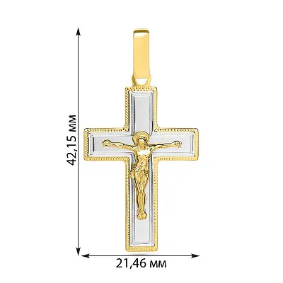 Хрестик з комбінованого золота  (арт. 541131жнш)