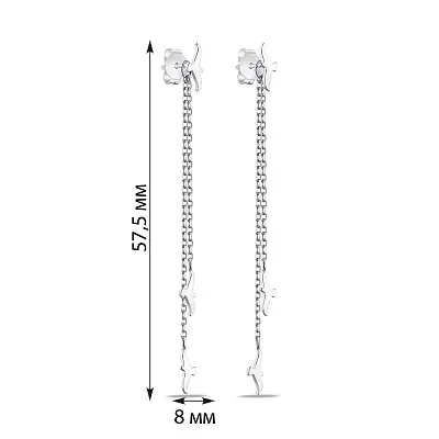 Срібні сережки Ластівка з підвісками (арт. 7518/СК2/1024)