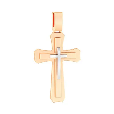 Крестик из красного и белого золота  (арт. 440779кб)