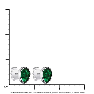 Срібні сережки &quot;Крапельки&quot; з зеленими альпінітами (арт. 7518/5982аз)