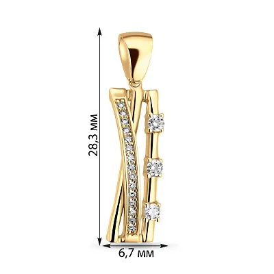 Подвес Синергия из желтого золота с фианитами (арт. 422020ж)