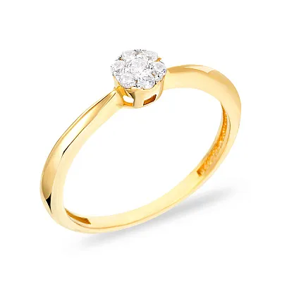Золотое помолвочное кольцо с фианитами (арт. 140654ж)
