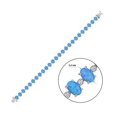 Серебряный браслет с опалом (арт. 7509/4248Пос)