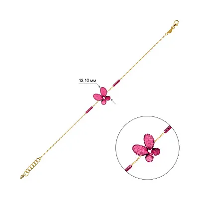 Браслет Francelli из желтого золота с бабочкой (арт. 324040жмлн)