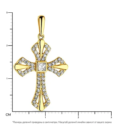Золотий декоративний хрестик з фіанітами (арт. 422045ж)