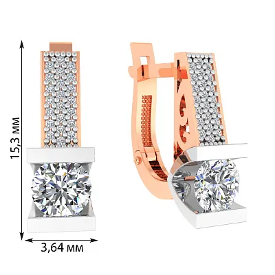 Золотые серьги с фианитами (арт. 118000)