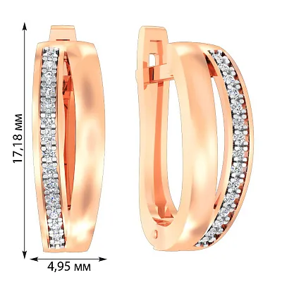 Золоті сережки з фіанітами (арт. 111095)