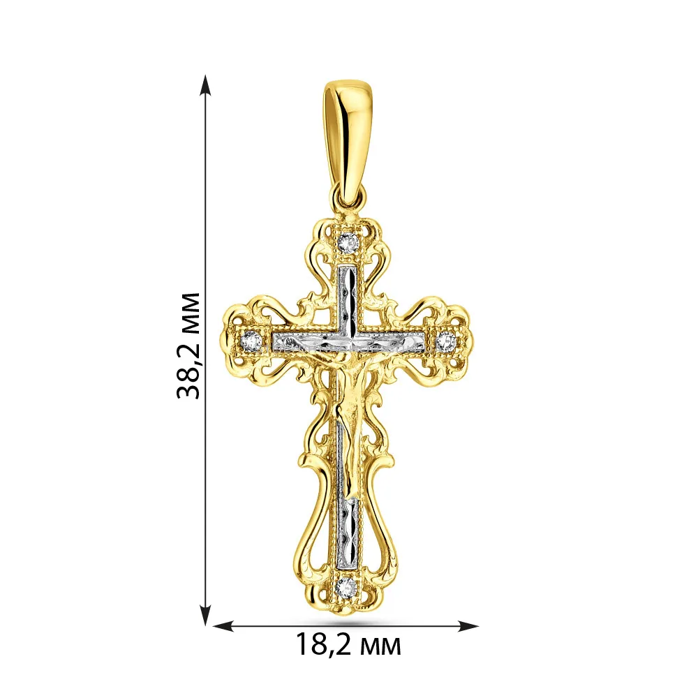 Золотий натільний хрестик з розп'яттям (арт. 500276ж) - 2 - цена