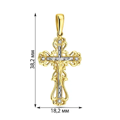 Золотой нательный крестик с распятием  (арт. 500276ж)