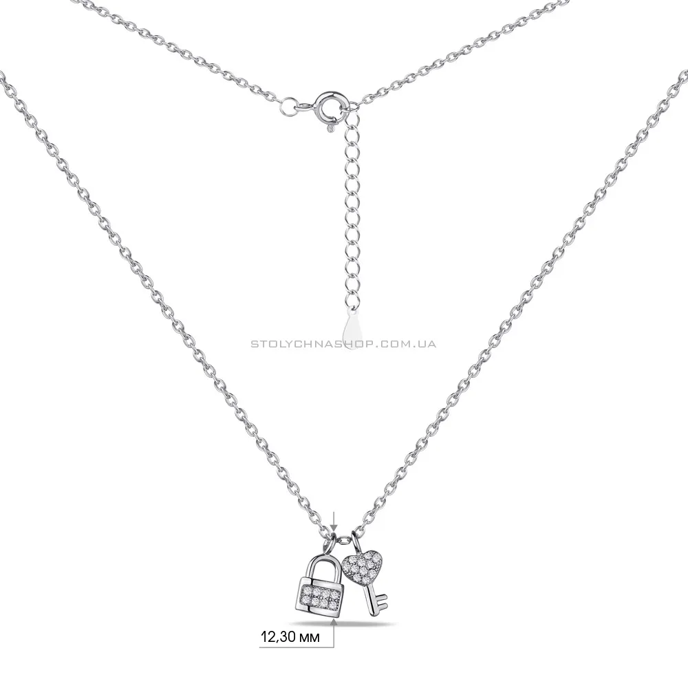 Кольє зі срібла з підвісками і з фіанітами (арт. 7507/1234) - 3 - цена