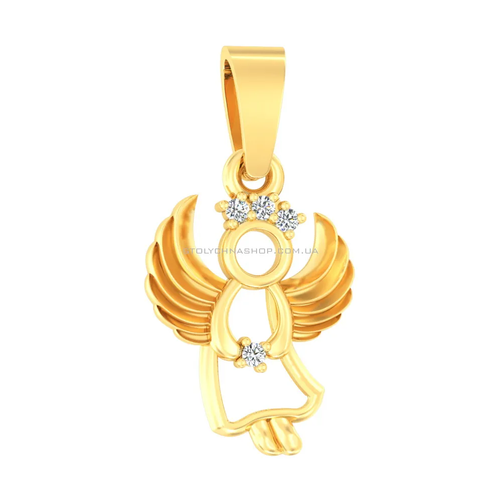 Золотая подвеска «Ангел» с фианитами (арт. 440558ж)