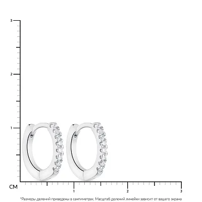 Сережки-кільця зі срібла з фіанітами (арт. 7502/3244/10)