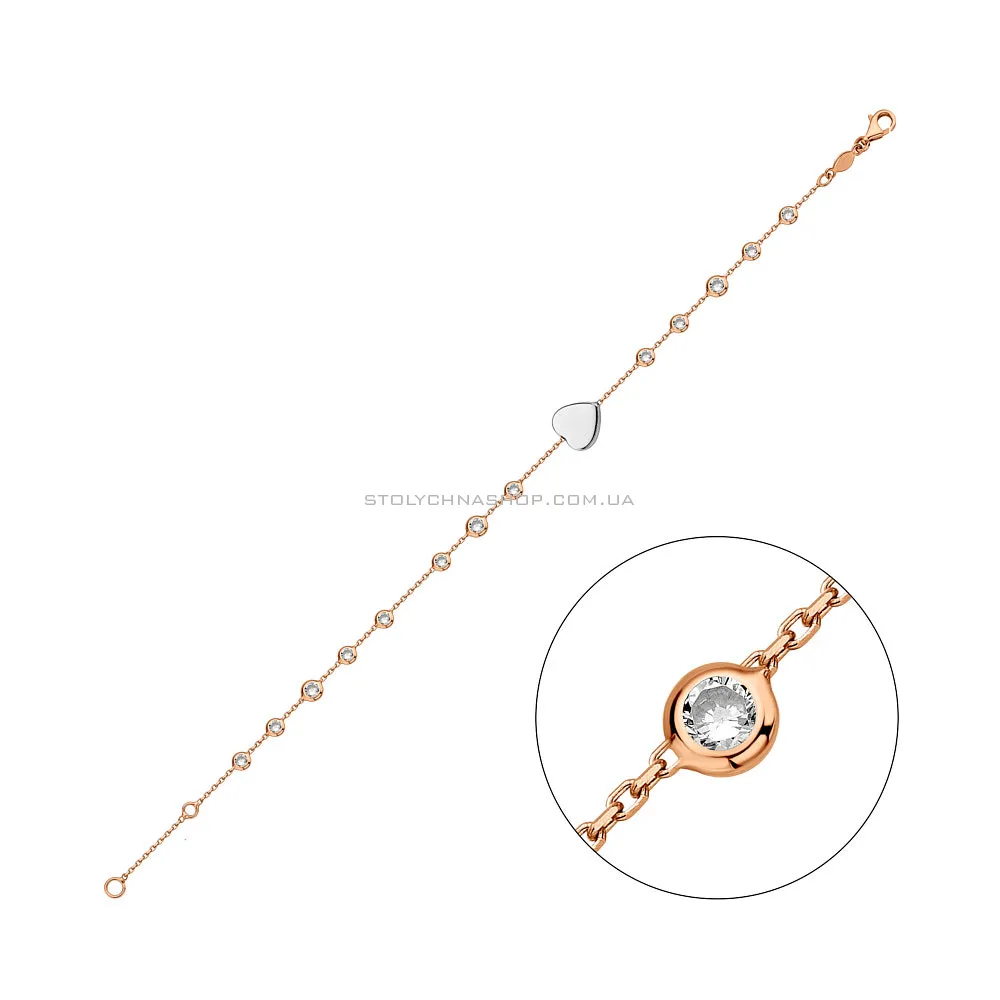 Золотой браслет с фианитами  (арт. 326536кб) - цена