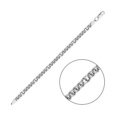 Срібний браслет плетіння Бісмарк фантазійний (арт. 03120906ч)