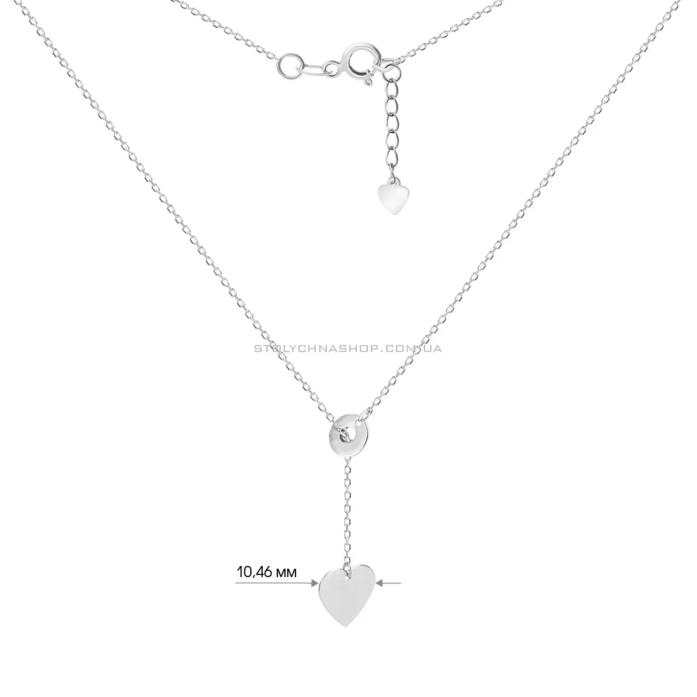 Серебряное колье «Сердце» (арт. 7507/1005) - 3 - цена