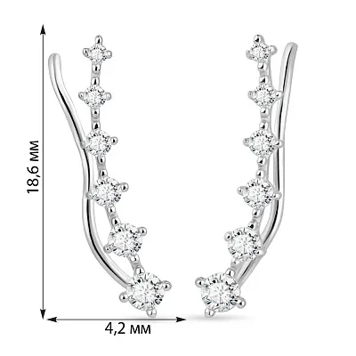 Золоті сережки клаймбери з фіанітами (арт. 2104099102)
