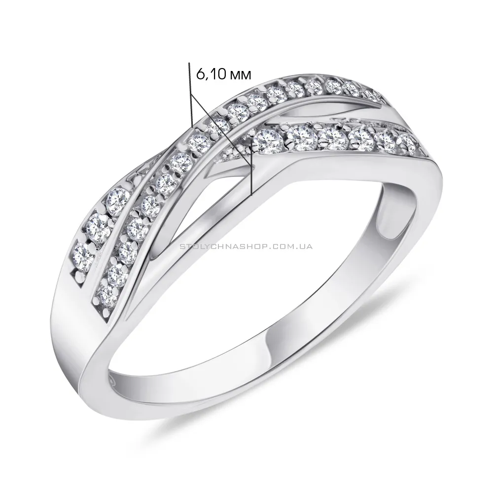 Серебряное кольцо с белыми фианитами (арт. 7501/5055)