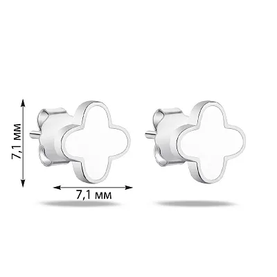 Сережки-пусети зі срібла з емаллю (арт. 7518/5894/9еб)