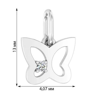 Золотая подвеска «Бабочка» с фианитом (арт. 440508б)