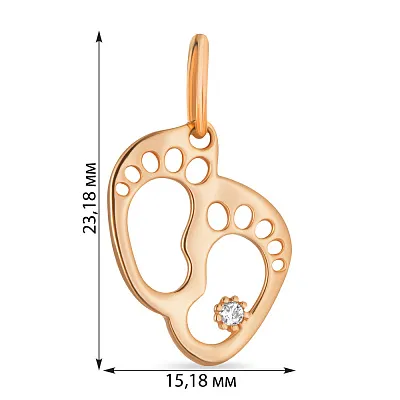Подвеска «Ножки младенца» из красного золота  (арт. 424089)
