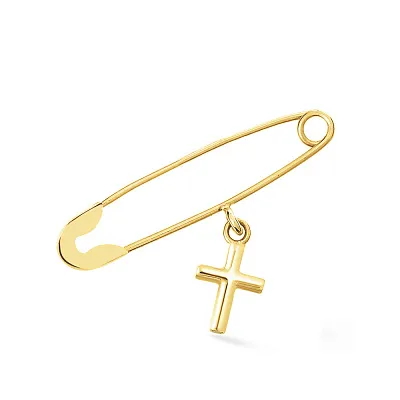 Шпилька «Хрестик» з жовтого золота (арт. 360024ж)