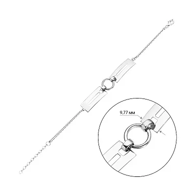 Золотий браслет в білому кольорі металу (арт. 324751б)