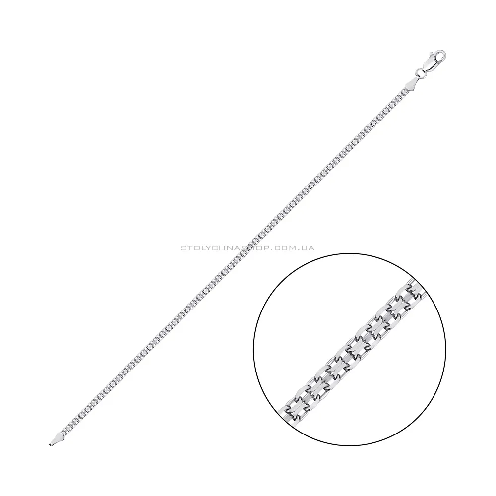 Срібний браслет плетіння Якірне подвійне  (арт. 0313803) - цена
