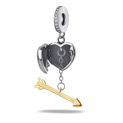 Серебряный шарм «Сердце» с фианитами (арт. 7903/2921)
