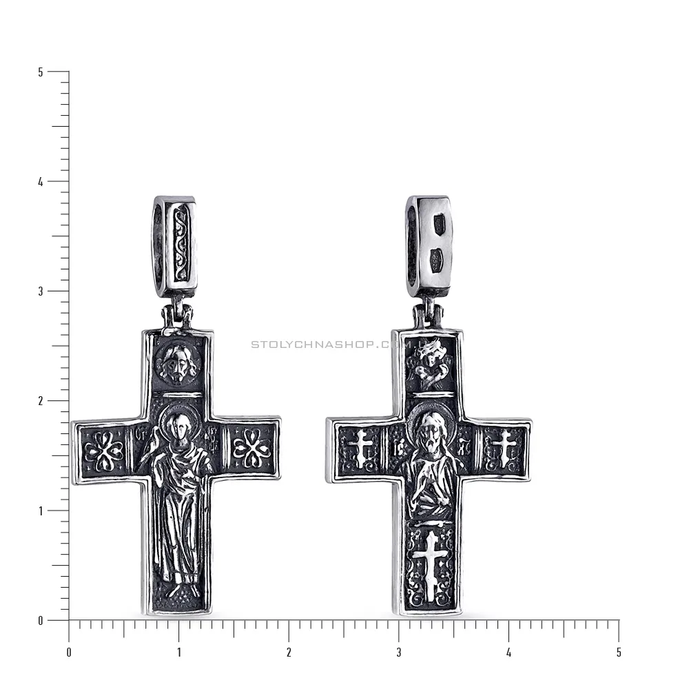 Срібний натільний хрестик (арт. 7904/0321-ч)