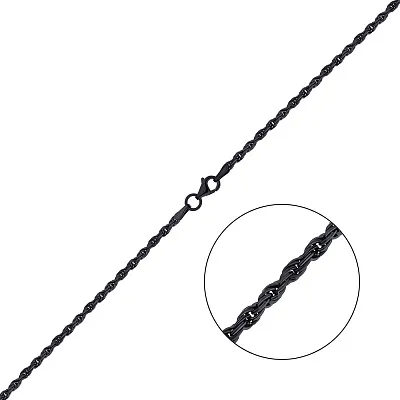 Серебряная цепочка плетения Жгут с черным родированием (арт. 0301504ч)