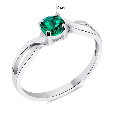 Серебряное кольцо с изумрудом (арт. 7501/390Измкп)