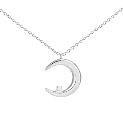 Серебряное колье «Луна» с фианитом (арт. 7507/1013)