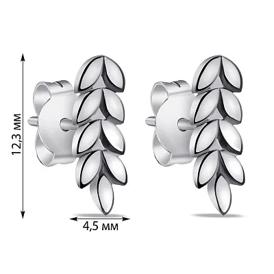 Срібні сережки-пусети Колоски (арт. 7518/6811)
