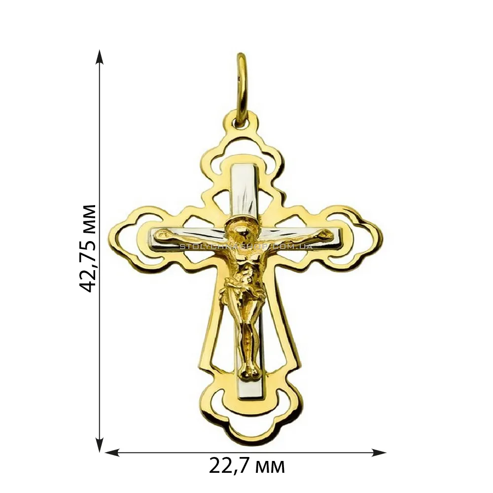 Хрест з комбінованого золота (арт. 520301ж)