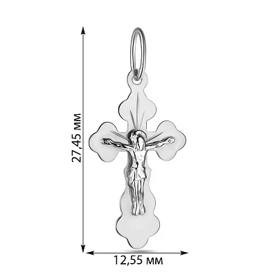 Хрестик з розп'яттям з білого золота (арт. 514200б)
