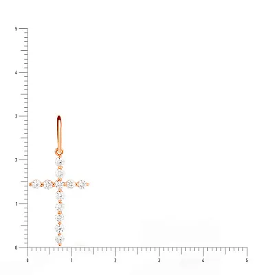 Золотая подвеска-крестик с фианитами (арт. 440543)