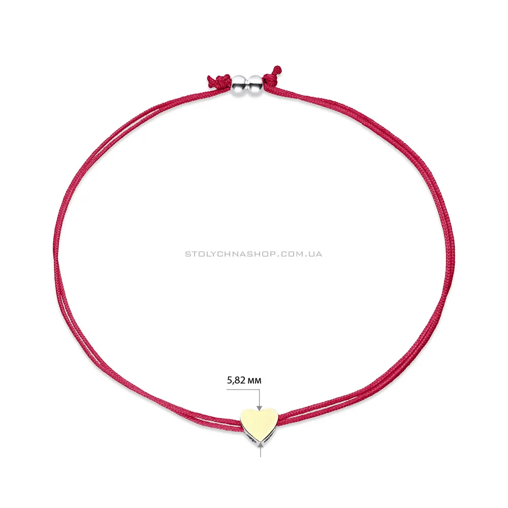 Серебряный браслет с красной нитью (арт. 7209/532кбрю)
