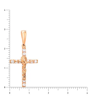 Золотой нательный крестик с фианитами (арт. 501388)