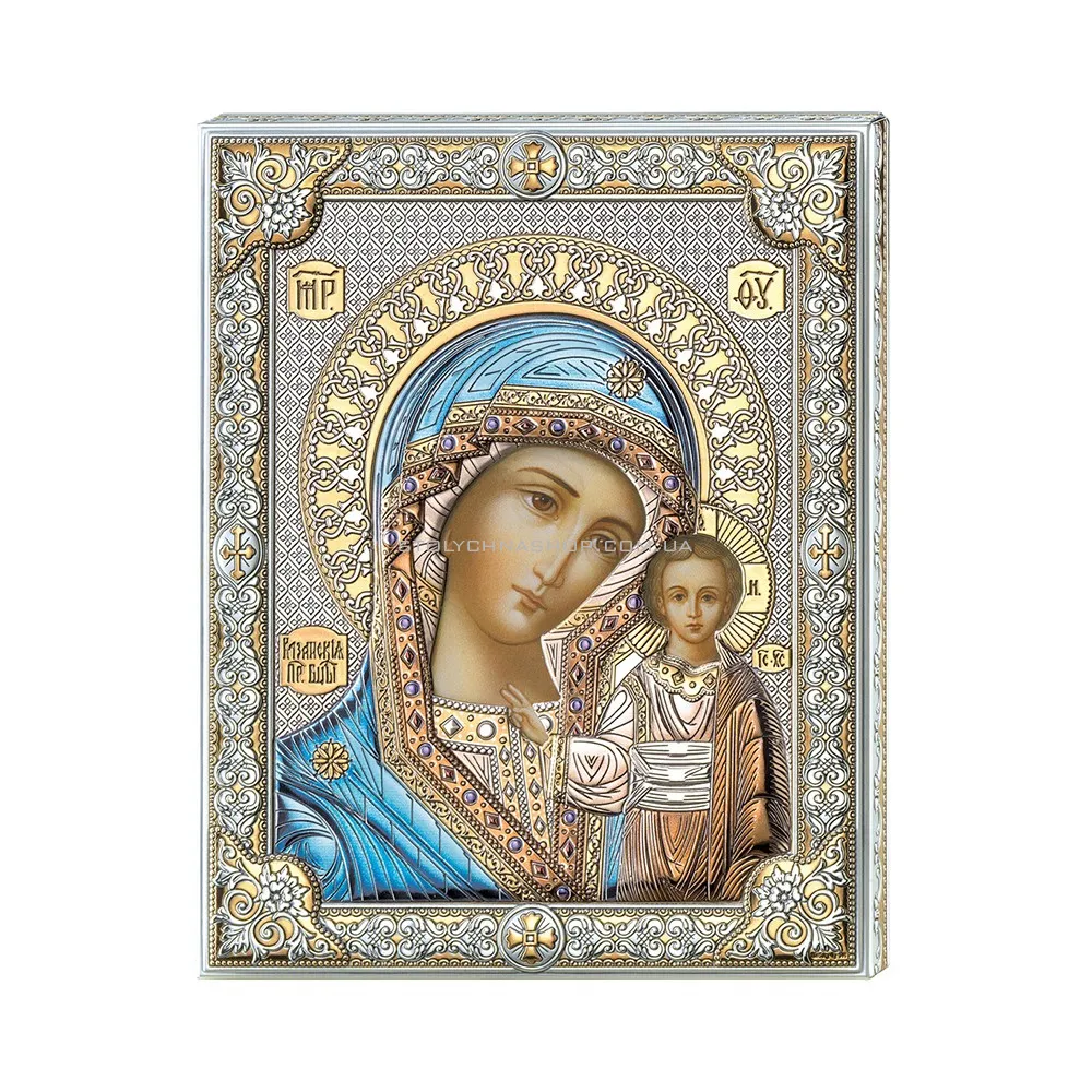 Икона серебряная "Пресвятая Богородица Казанская" (260х200 мм) (арт. 85302 6LCOL)