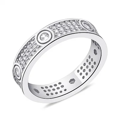 Серебряное кольцо с россыпью фианитов (арт. 7501/5958)