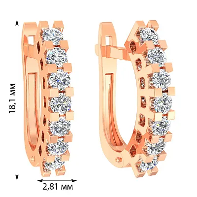 Сережки золоті з фіанітами (арт. 111013)