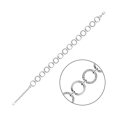 Срібний браслет з фіанітами  (арт. 7509/4172)
