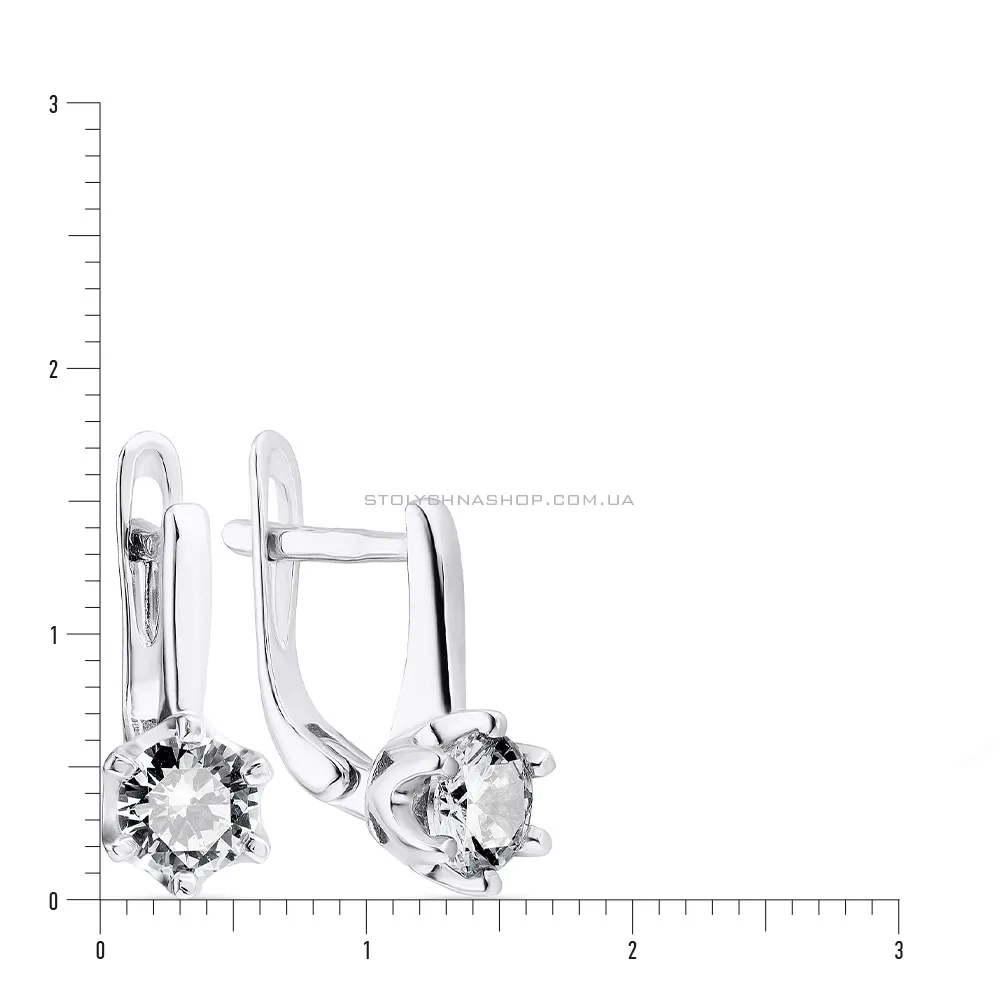Сережки з фіанітами зі срібла (арт. 7502/3654) - 2 - цена