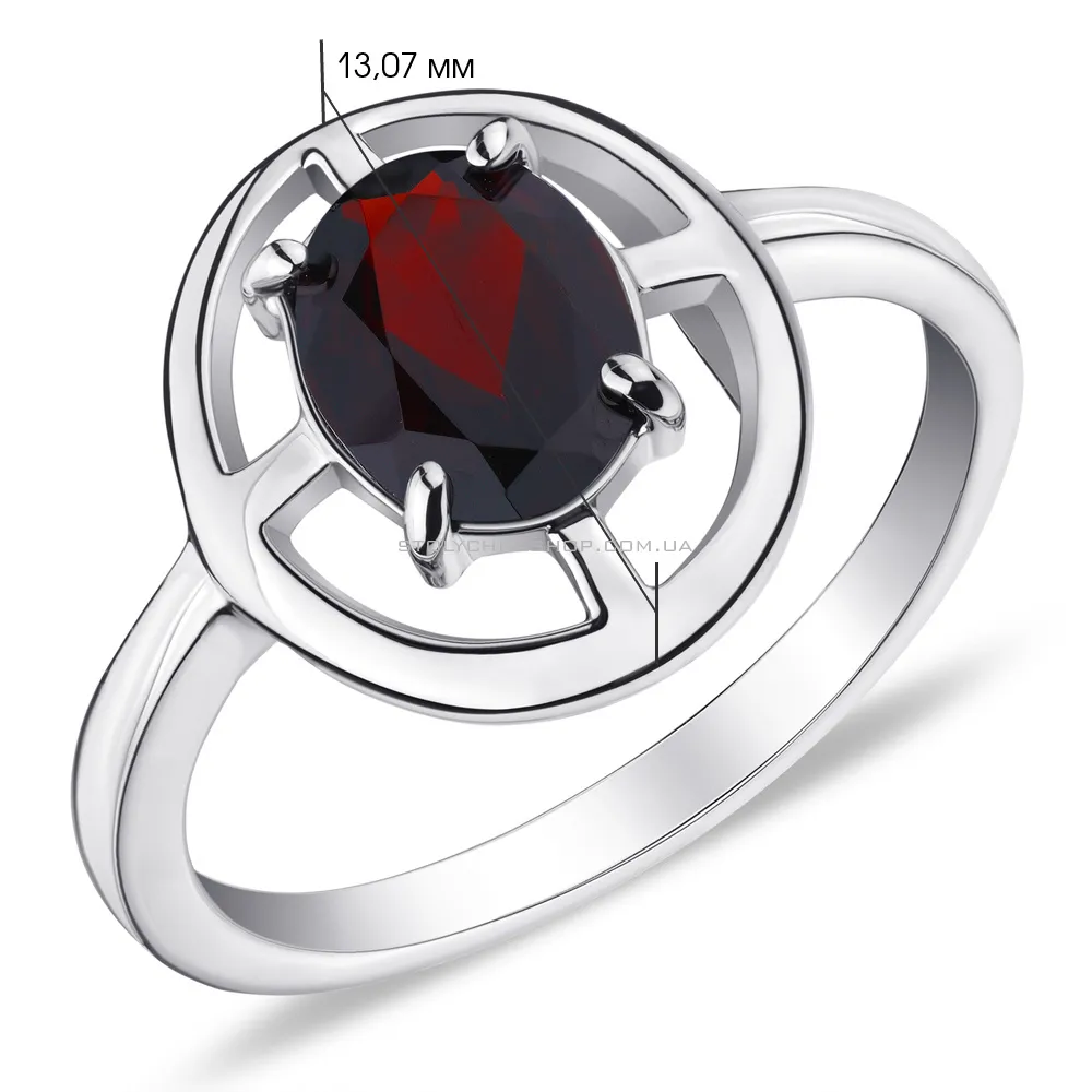 Серебряное кольцо с гранатом  (арт. 7001/5012Г)