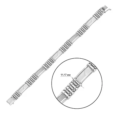 Браслет мужской из белого золота (арт. 324807б)
